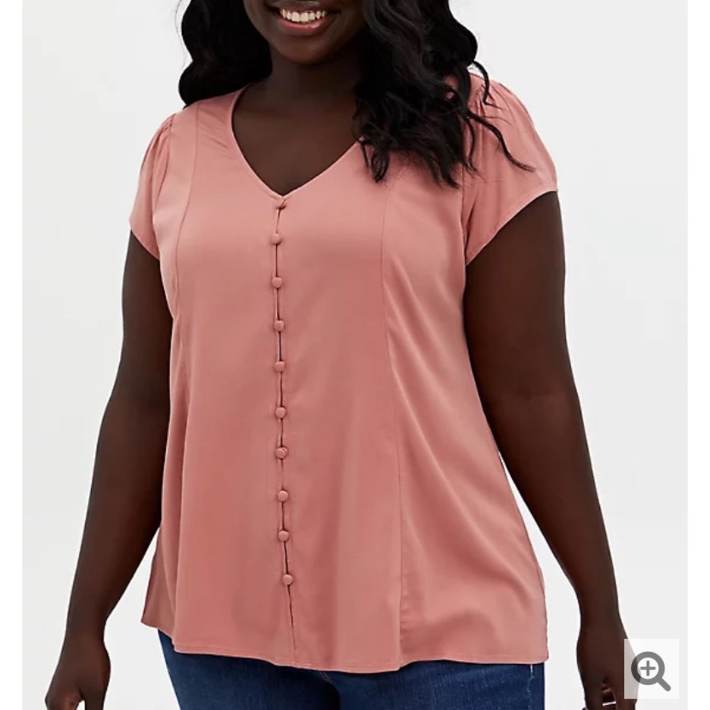Torrid Dusty Coral Challis Corset Top- Size 2X